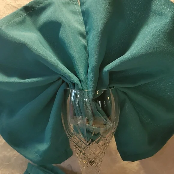12 - Teal Blue Cloth Napkins - Picture 3 of 3